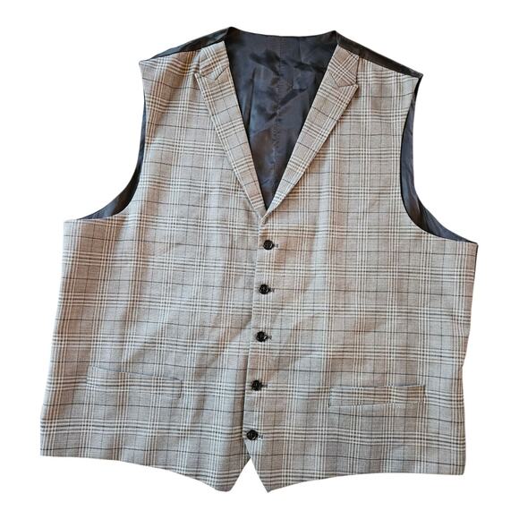 Mens Vitali Three Piece Suit Vested Suit Brand New 48R 43W Gray plaid - Picture 9 of 15